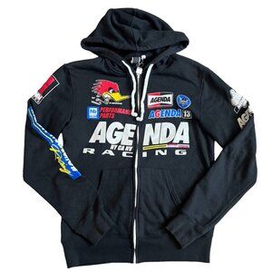 Agenda Tradeshow Racing AOP Hoodie Buddy Sz M Built in Headphones Working Rare